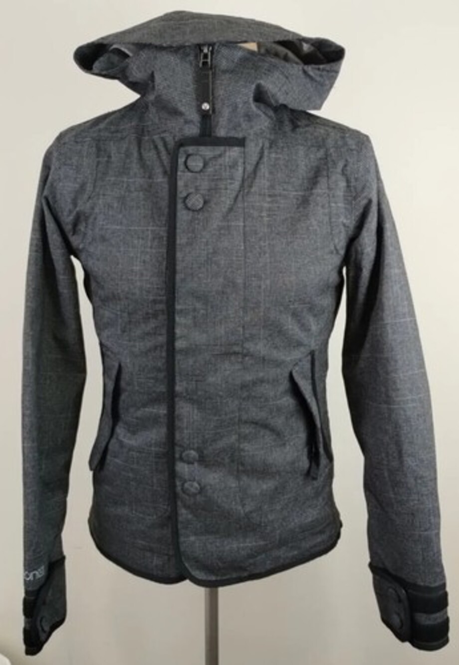 Burton Dryride Da Nang Womens Hooded Snowboard Zip Up Dark Gray Jacket Size XS